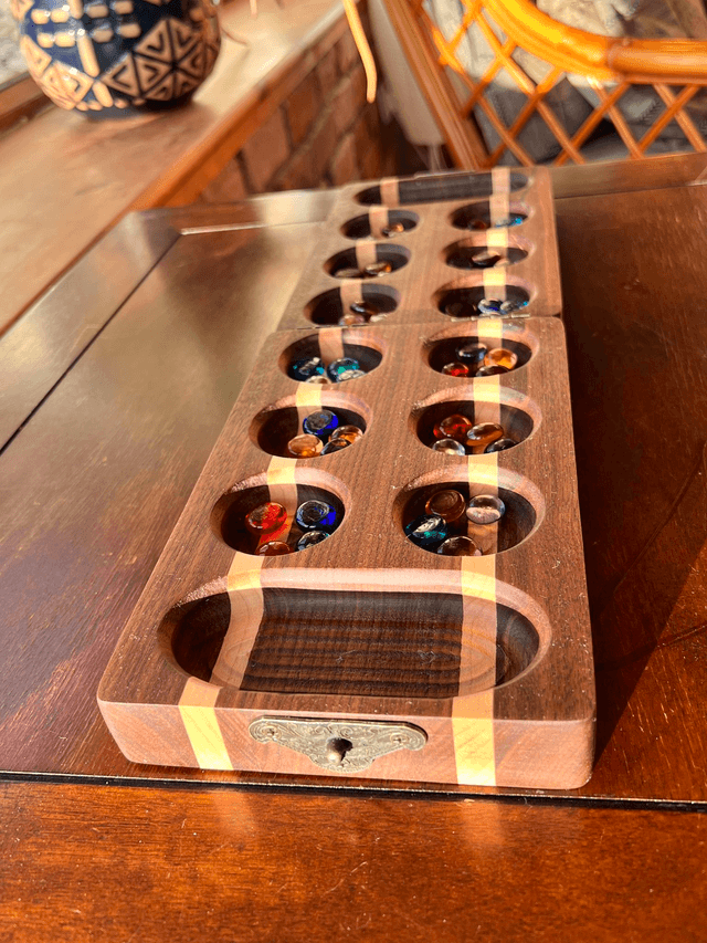 Mancala Board (Walnut & Maple)