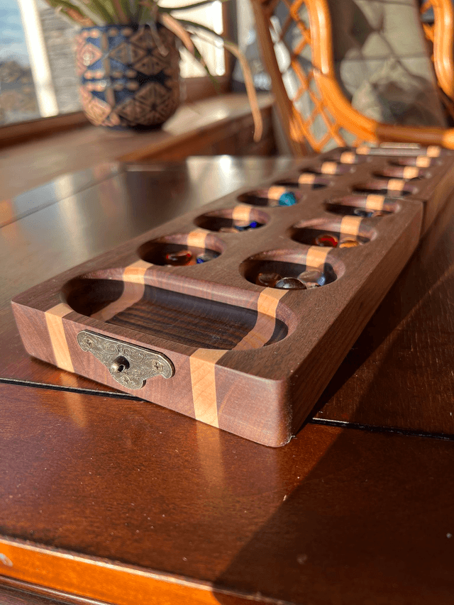 Mancala Board (Walnut & Maple)